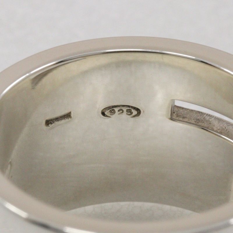 Gucci Branded G Wide Ring Silver 925 Size 12 Ladies 10.8g Ring