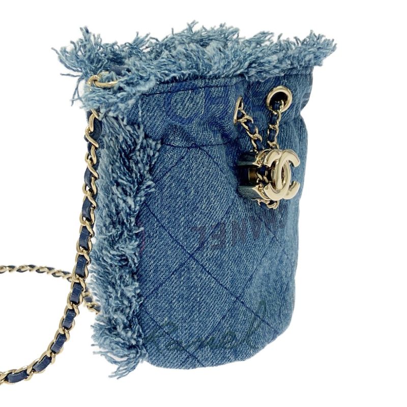 Chanel Ap2603 Denim Matelasse Mini Bucket Chain Shoulder Bag 456034 Shoulder Bag