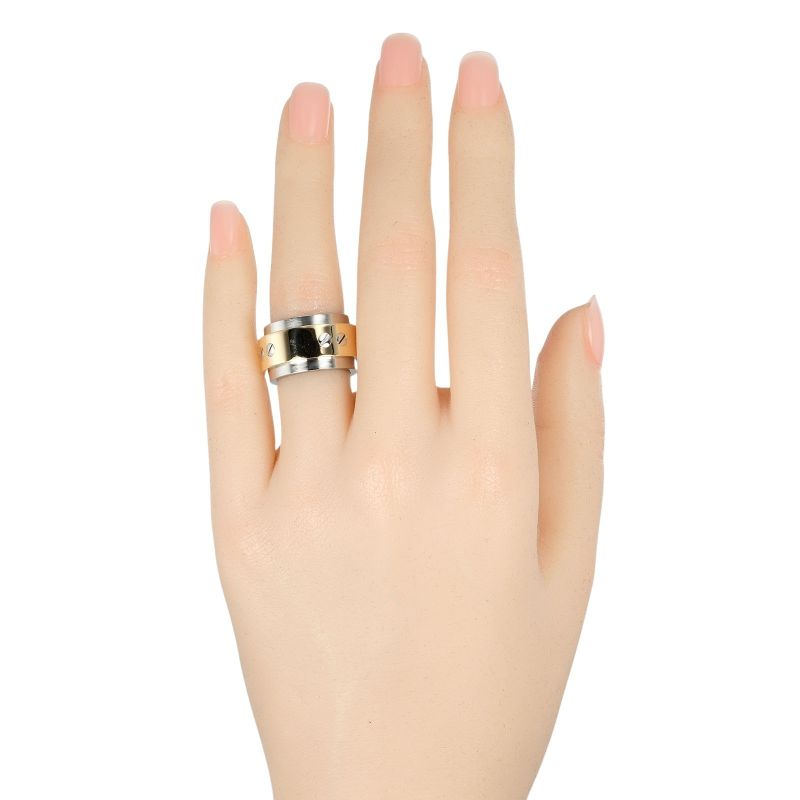 Cartier Santos 100 18K Yellow Gold And Stainless Steel No 7 Ladies 17.6g Ring