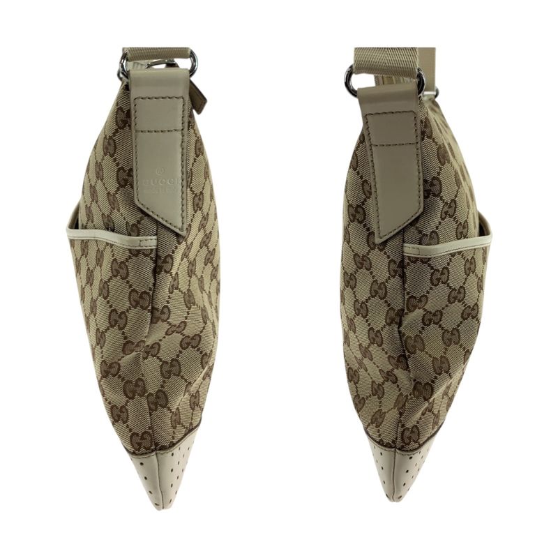 Gucci Beige Ivory Silver Hardware GG Canvas 145857 Shoulder Bag Pochette Women