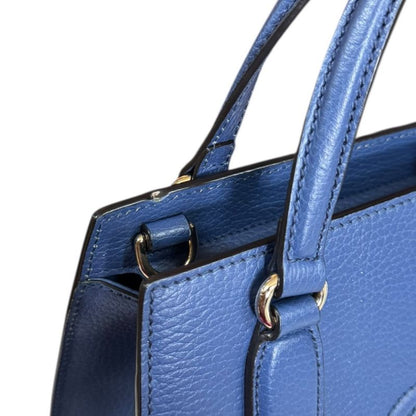 Gucci Outlet Interlocking G Soho Shoulder Bag Leather 607722 Blue Women's Gucci
