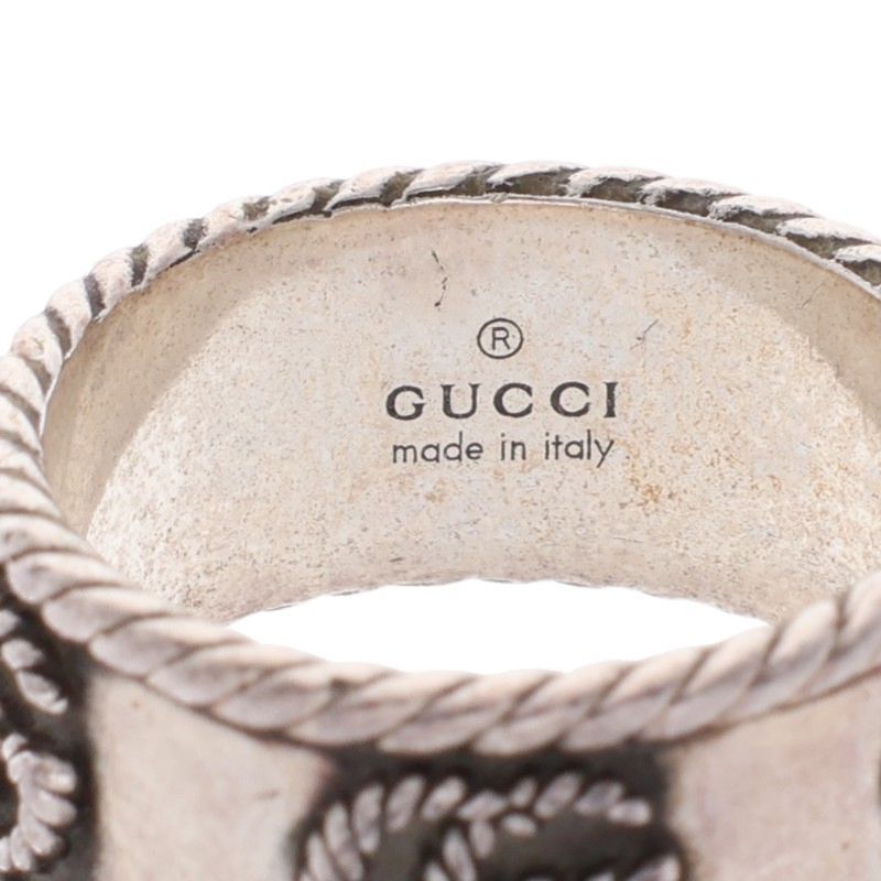Gucci Interlocking Silver Ring Men's Size 13 15