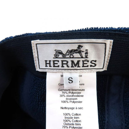 Hermes Davis 100% Cotton Funny Ice Cream Pile Cap With Logo Patch Navy S Made