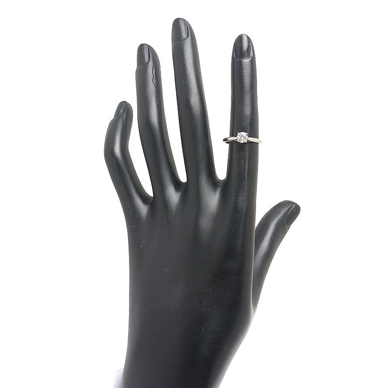 Cartier Solitaire Ring #48 Approx 8 Pt950 Diamond 0.35ct E-vs1-ex