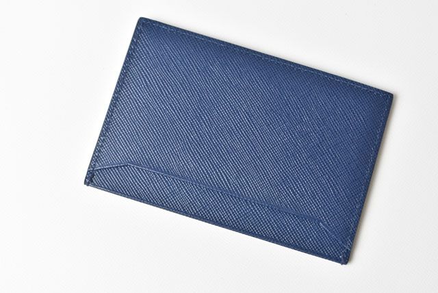 Prada Card Case Business Card Holder Saffiano Metal Blue 1m0208
