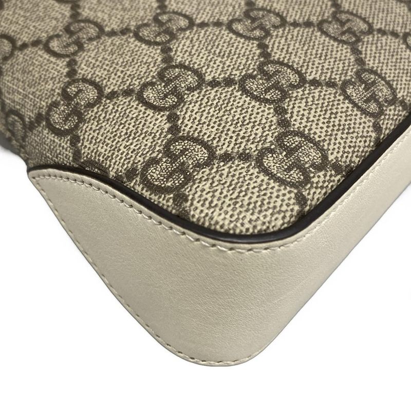 Gucci Shoulder Bag Padlockgg Supreme 811705 Beige And White Chain Shoulder