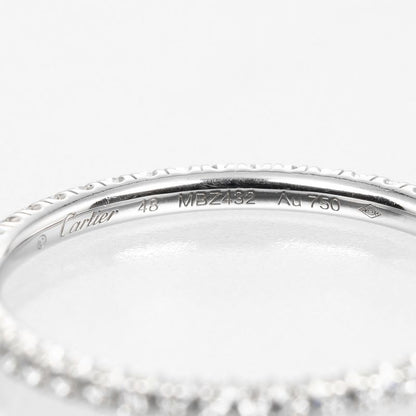 Cartier Etancel Full Eternity 18kwhite Gold With Diamonds #7.5 Ladies 1.1g Ring