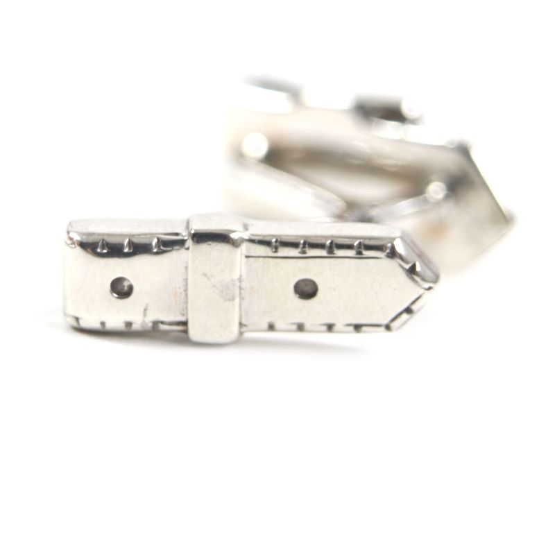 Hermes Vintage Belt Motif Cufflinks Button Cufflinks Silver Made In France