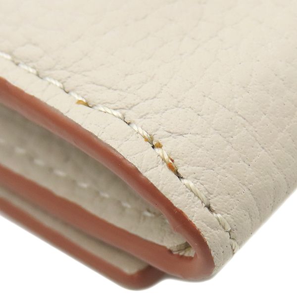 Loewe Card Case Square Coin Card Holder Pepple Grain Calf Rye Togo Roasted