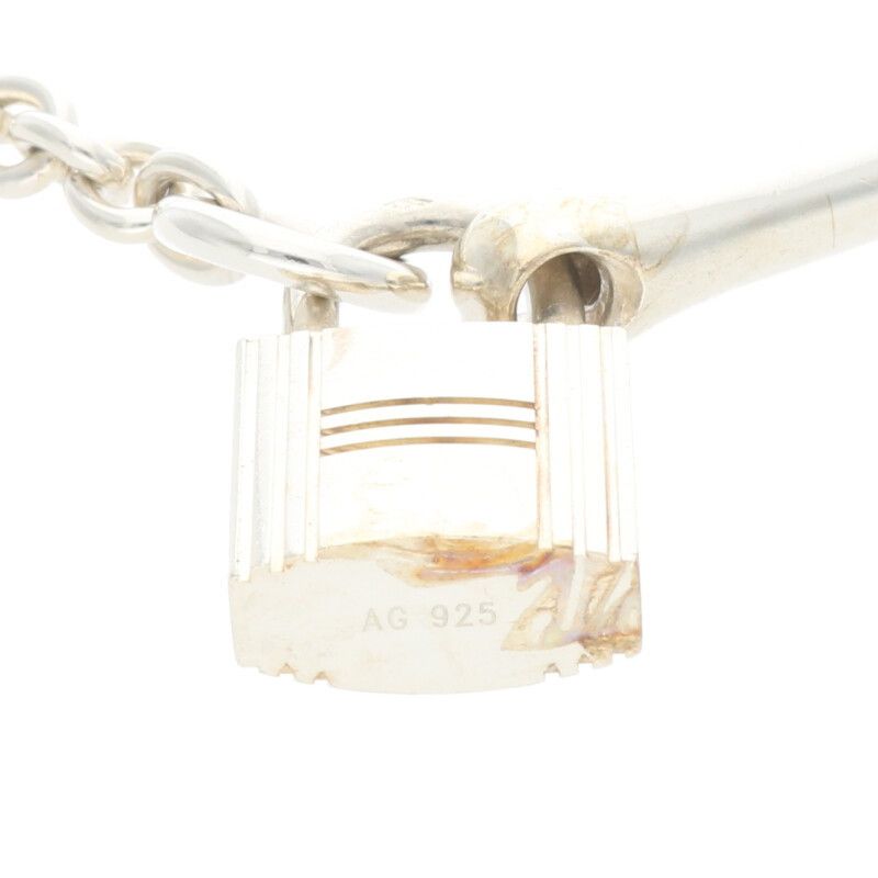 Hermes Padlock Silver Chain Necklace Men's