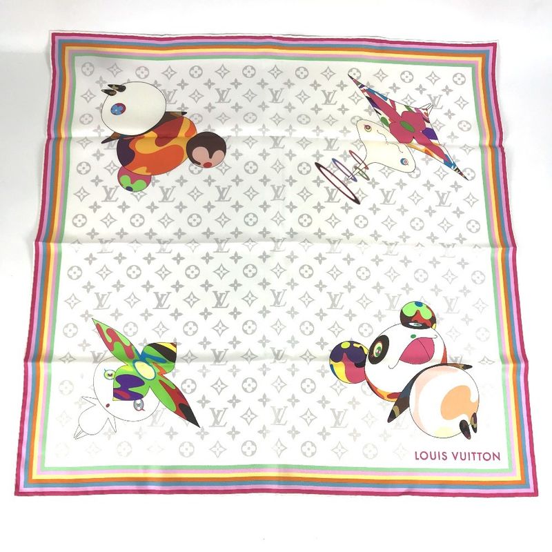 Louis Vuitton Scarf Monogram Superflat Characters Square 70 M96273 Silk Bronze