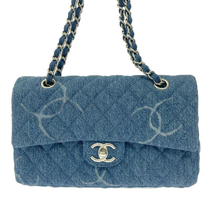 Chanel Matelasse Denim Coco Mark Print Chain Shoulder Bag Blue 465913 Shoulder