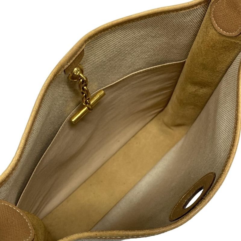 Hermes Shoulder Bag Vespa PM Beige And Brown Gold Hardware Leather