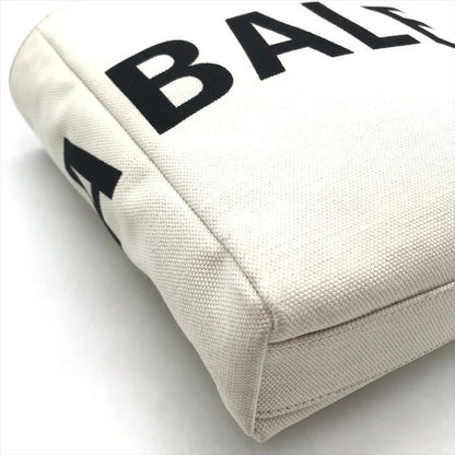 Balenciaga Everyday Tote 2-Way Canvas Leather Shoulder Bag White Black