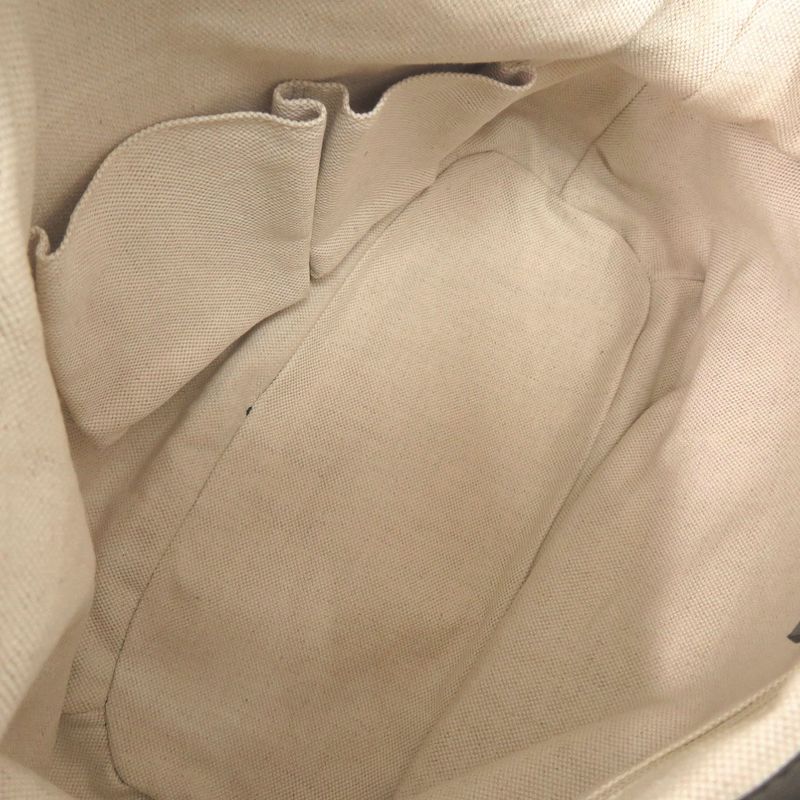 Gucci 247902 GG Canvas Leather Beige Black 2-way Handbag 1465 Gucci