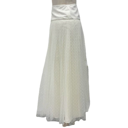 Christian Dior Plume Tulle Bottoms Nylon White Skirt Pleated Midi