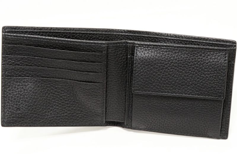 Gucci Bifold Wallet With Coin Purse Jumbo GG Coin Wallet Calf Black 739479