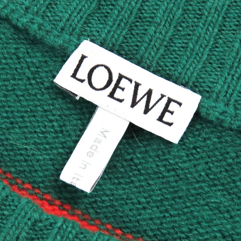 LOEWE H3299370sm Wool Cashmere Anagram Embroidery Striped High Gauge Long