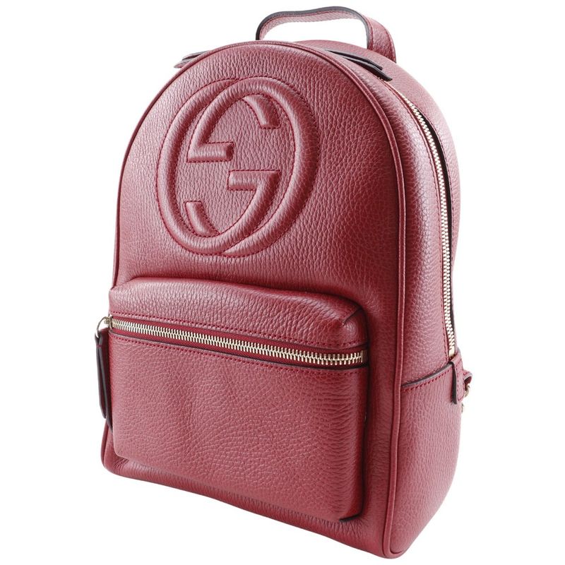 Gucci Soho Interlocking Chain Backpack 536192 Leather Red Women's Backpack/daypa