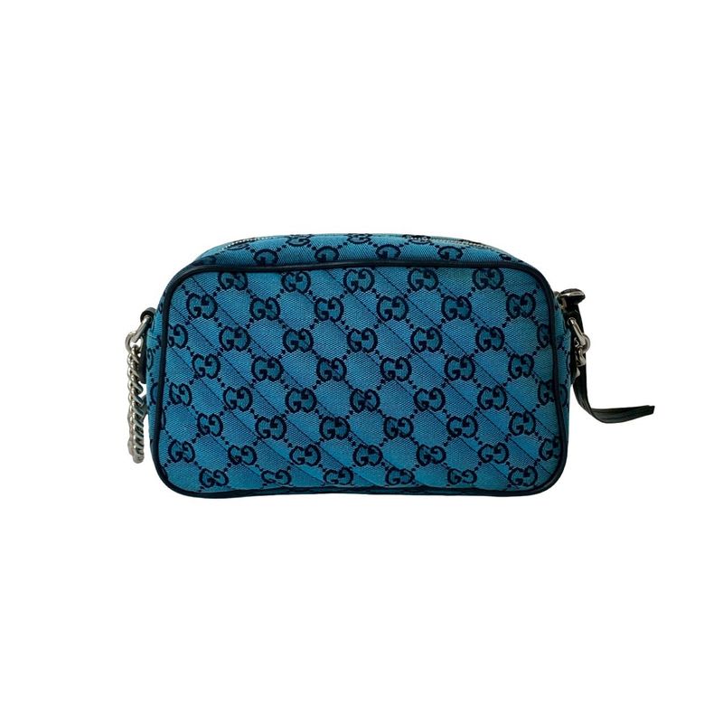 Gucci GG Marmont Canvas Leather Chain Shoulder Bag Pochette