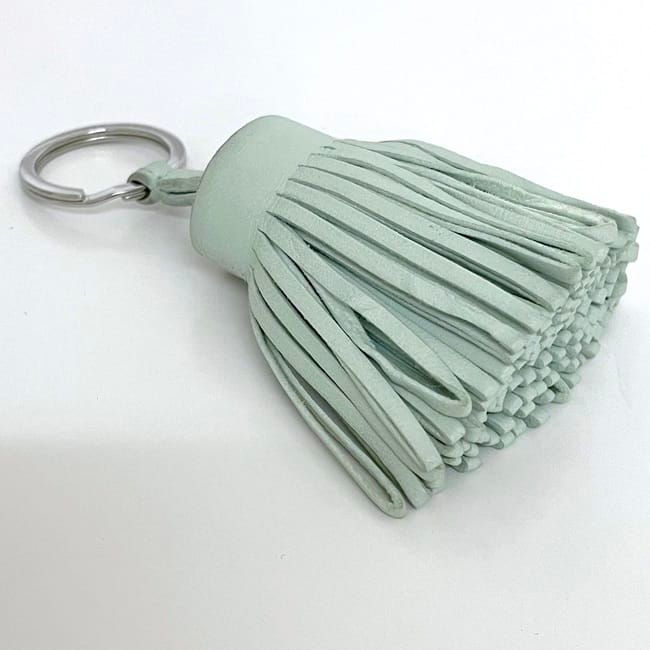 Hermes Key Ring Carmen Light Green Excellent Condition Leather Preowned