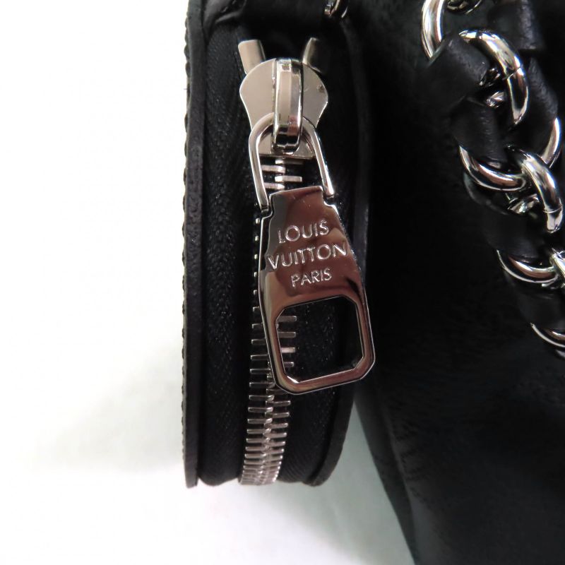 Louis Vuitton M57070 Bella Noir Black Mahina Leather 2way Shoulder Bag With