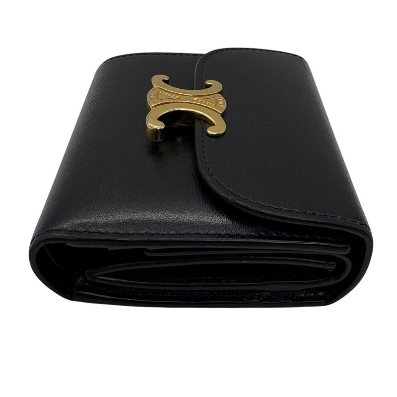 2992 Celine Small Flap Wallet Triomphe Shiny Calfskin 10d783dpv.38no Trifold