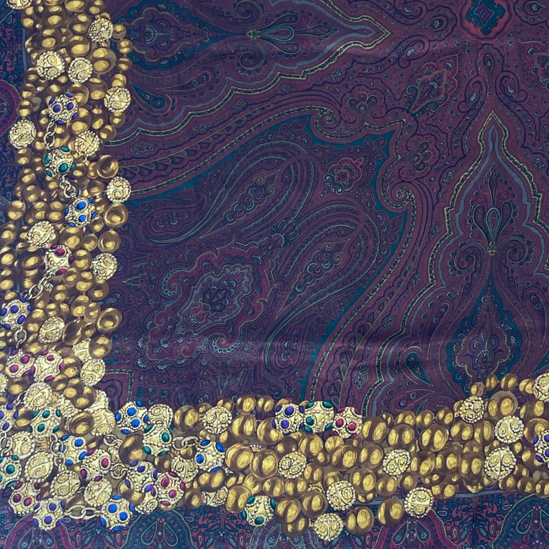 Chanel Scarf Silk Gripoa Pattern Multicolor