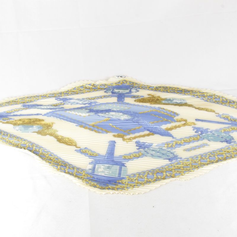 Hermes Pleated Carré Scarf With Box Multicolor 100% Silk High Brand Name