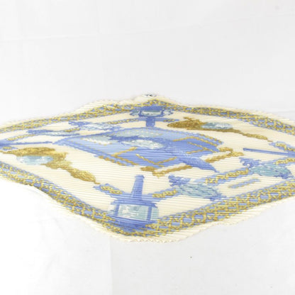 Hermes Pleated Carré Scarf With Box Multicolor 100% Silk High Brand Name