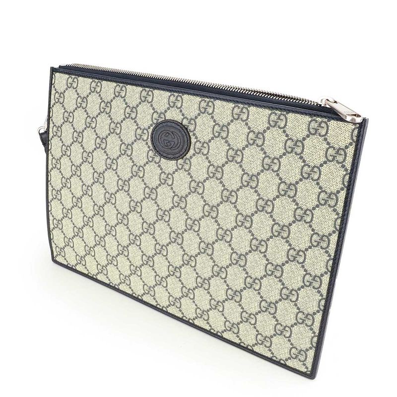 Gucci Clutch Bag Interlocking G Beige/ebony