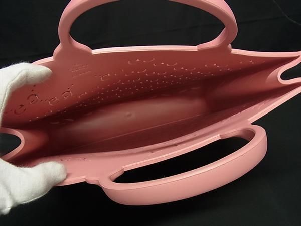 Gucci 679365 Childrens GG Pattern Rubber Tote Handbag Ladies Pinkish