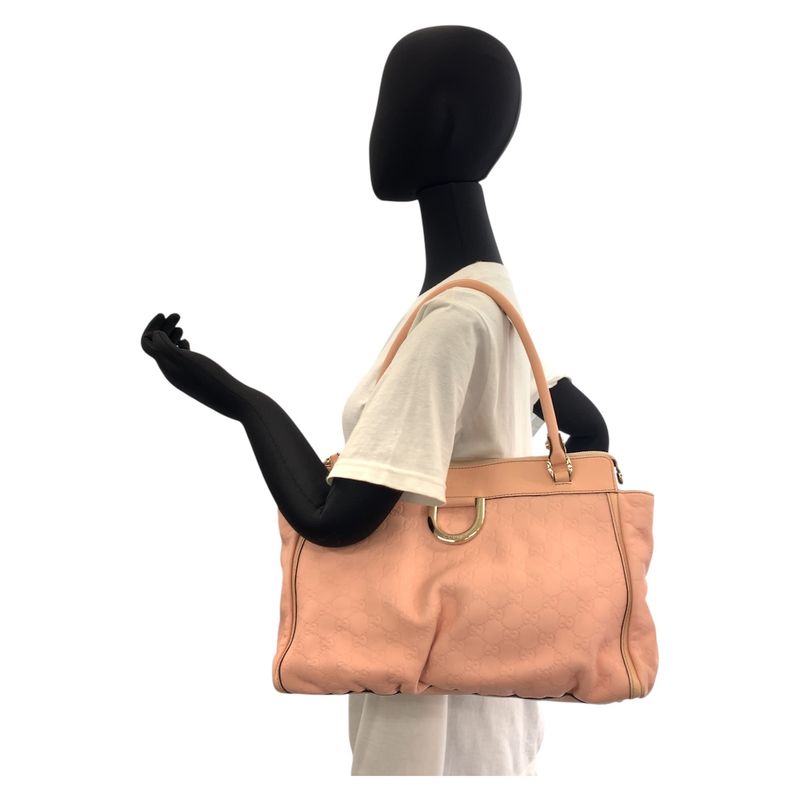 Gucci Abby Guccissima Pink Gold Hardware Leather 189831 Tote Bag Shoulder Bag
