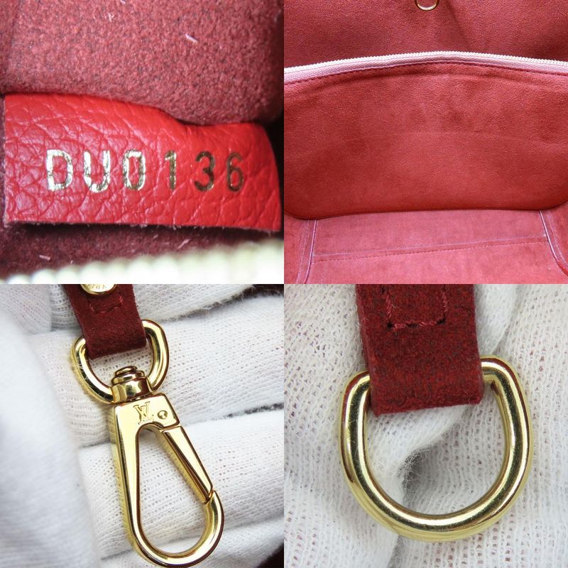 Louis Vuitton Tote Bag Kimono MM M40459 Monogram Leather Threes Red Brown Gold