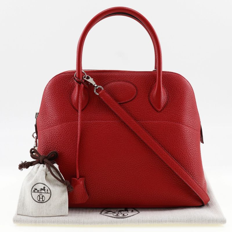 Hermes Bolide 31 Taurillon Clemence Rouge Vif □Q Ladies Handbag