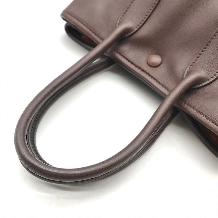 Hermes Garden Party Ttp Mini Hand Bag Brown Leather