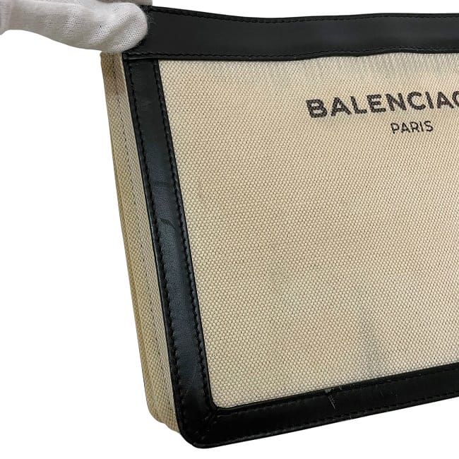 Balenciaga Shoulder Bag Navy Pochette Natural Black