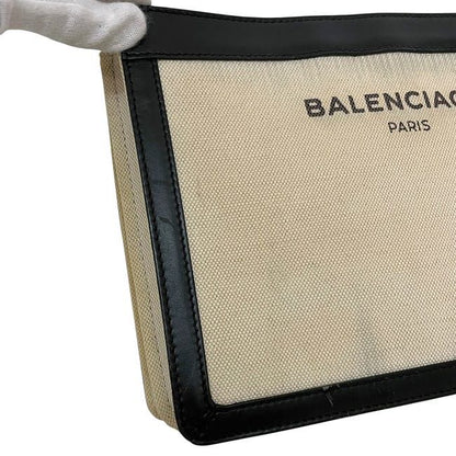 Balenciaga Shoulder Bag Navy Pochette Natural Black