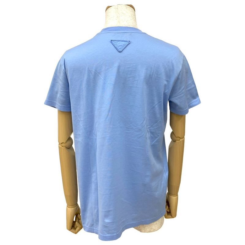 Prada Triangle Logo Motif None Cotton Short Sleeve T-Shirt Top Apparel