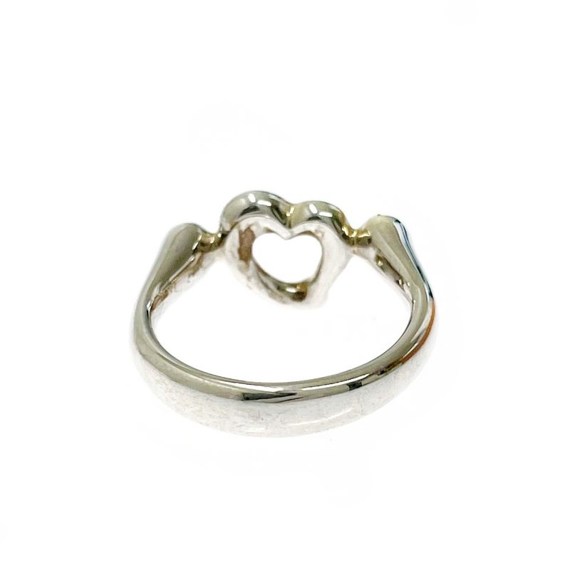 Tiffany & Co Silver Diamond Open Heart Ring 3.2g 925 Engraved 350097 Ring