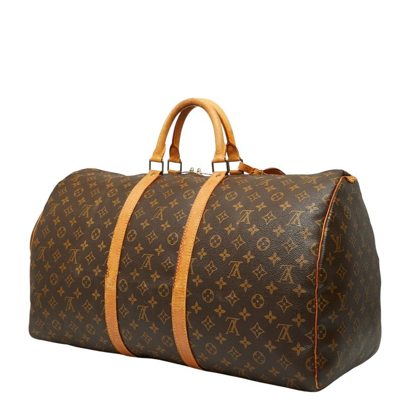 Louis Vuitton Monogram Keepall 55 Boston Bag Travel Bag M41424 Brown PVC