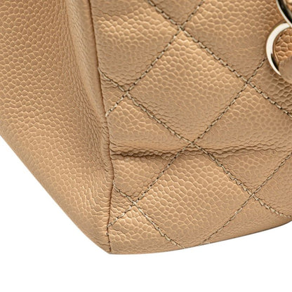 Chanel Matelasse Coco Mark Chain Tote Bag Beige Caviar Skin Women's Chanel