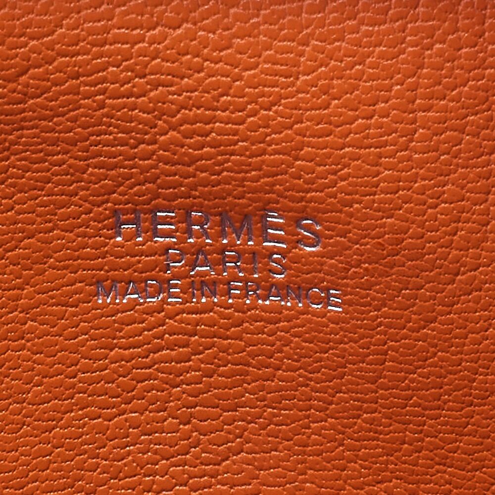 Hermes Brum 28 Tote Bag Epson White And Orange Silver Hardware Women's Bag