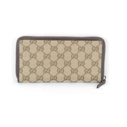 Gucci Round Zipper 307980 493075 Long Wallet In GG Canvas Brown