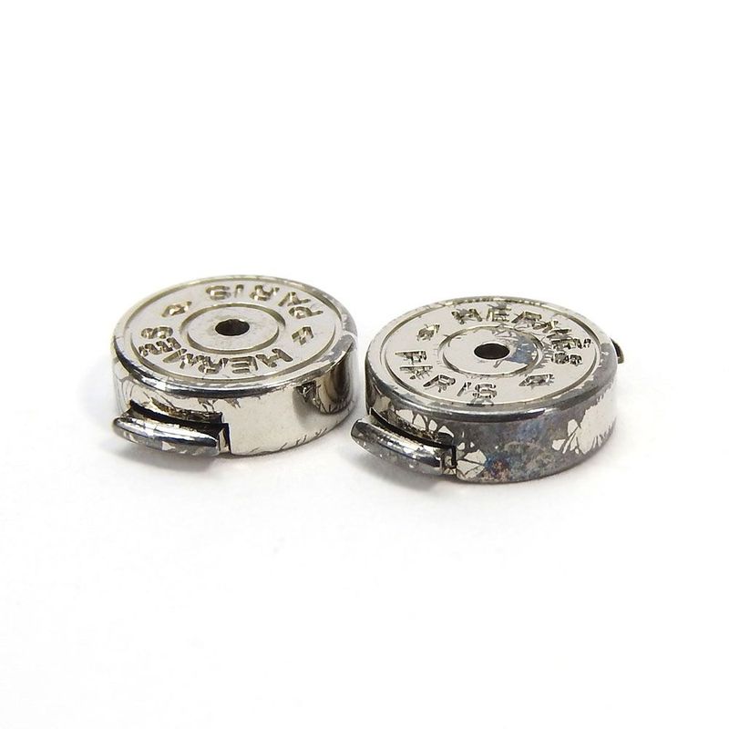 Hermes Earrings Caje De Ashe H Cube Pink Silver Plated Accessories Jewelry