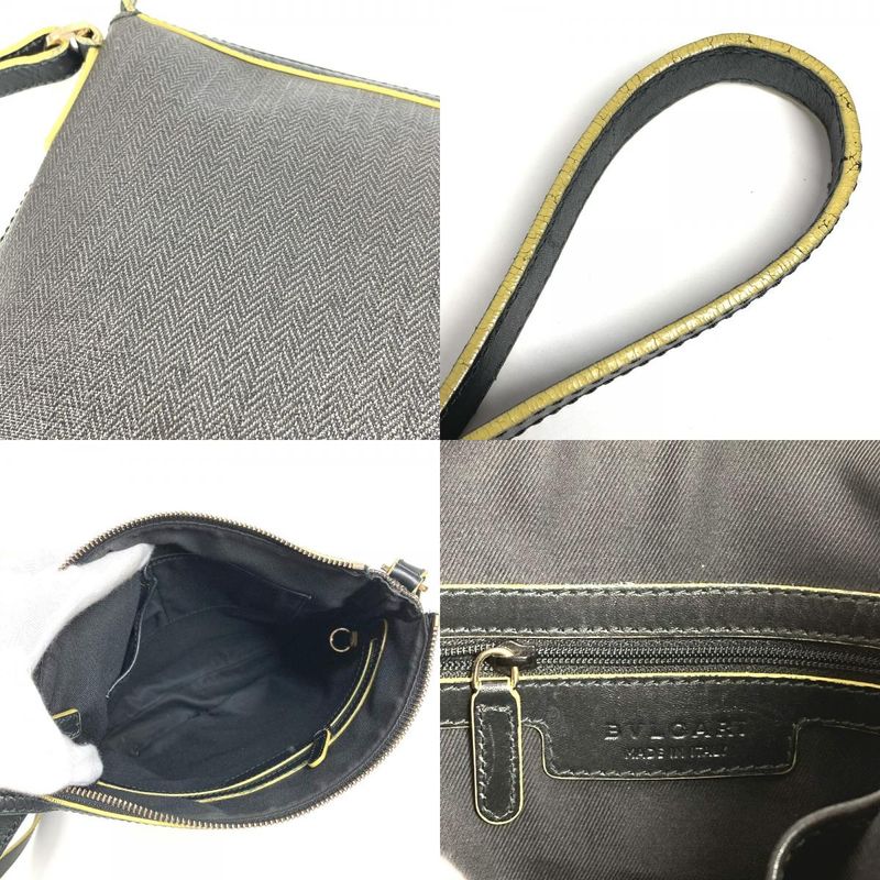 Bvlgari Bulgari Shoulder Bag Sbulgari Logo Pvc/leather Gray