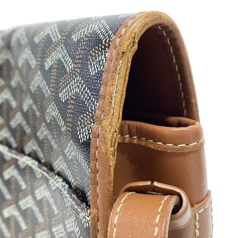 Goyard Shoulder Bag Belvedere 2mm (008in) Black And Brown Leather