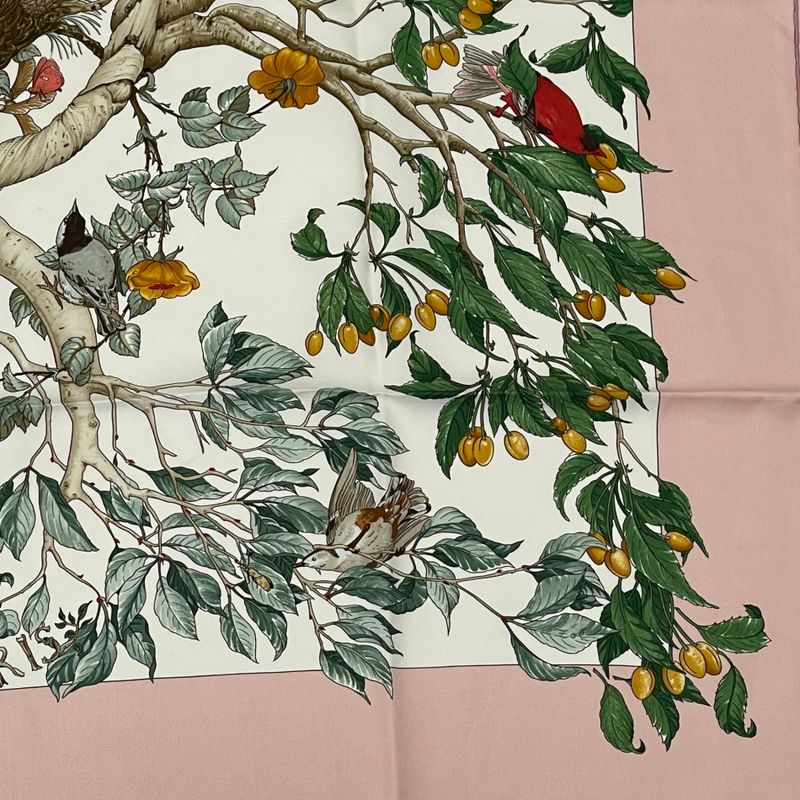 Hermes Carre 90 U Coeur DES BOIS In The Woods Navy 100% Silk Scarf