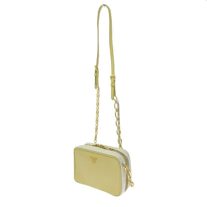 Prada Leather Saffiano Chain Shoulder Bag Yellow 407251 Shoulder Bag