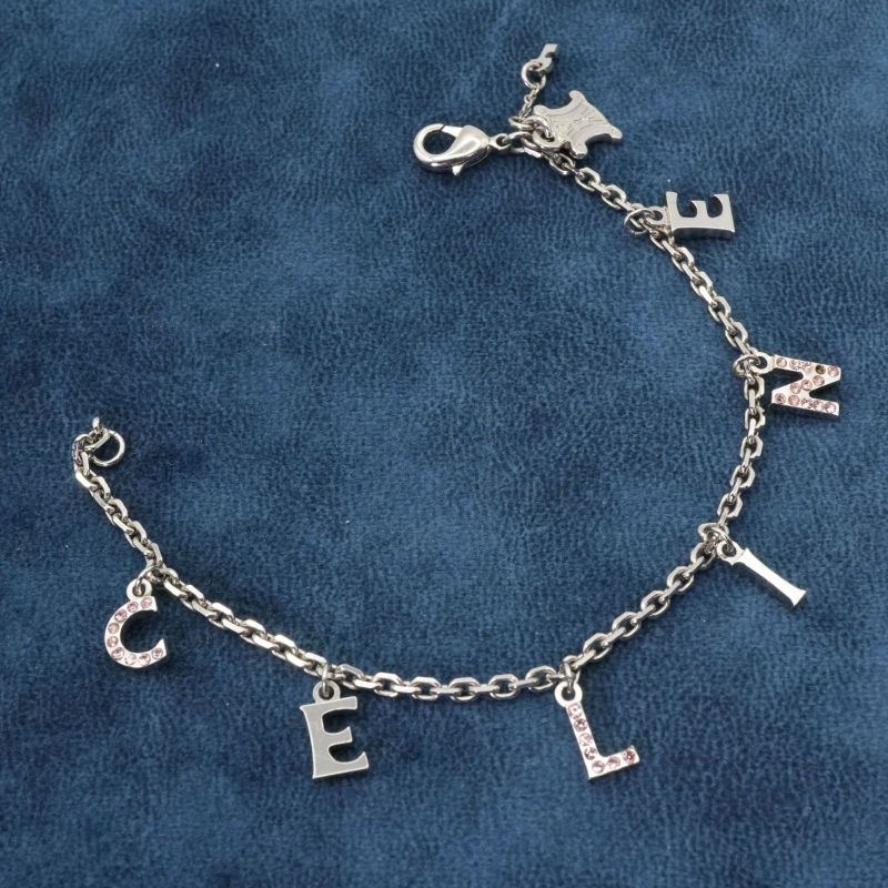 Celine Triomphe Charm Bracelet Logo 25-1081s
